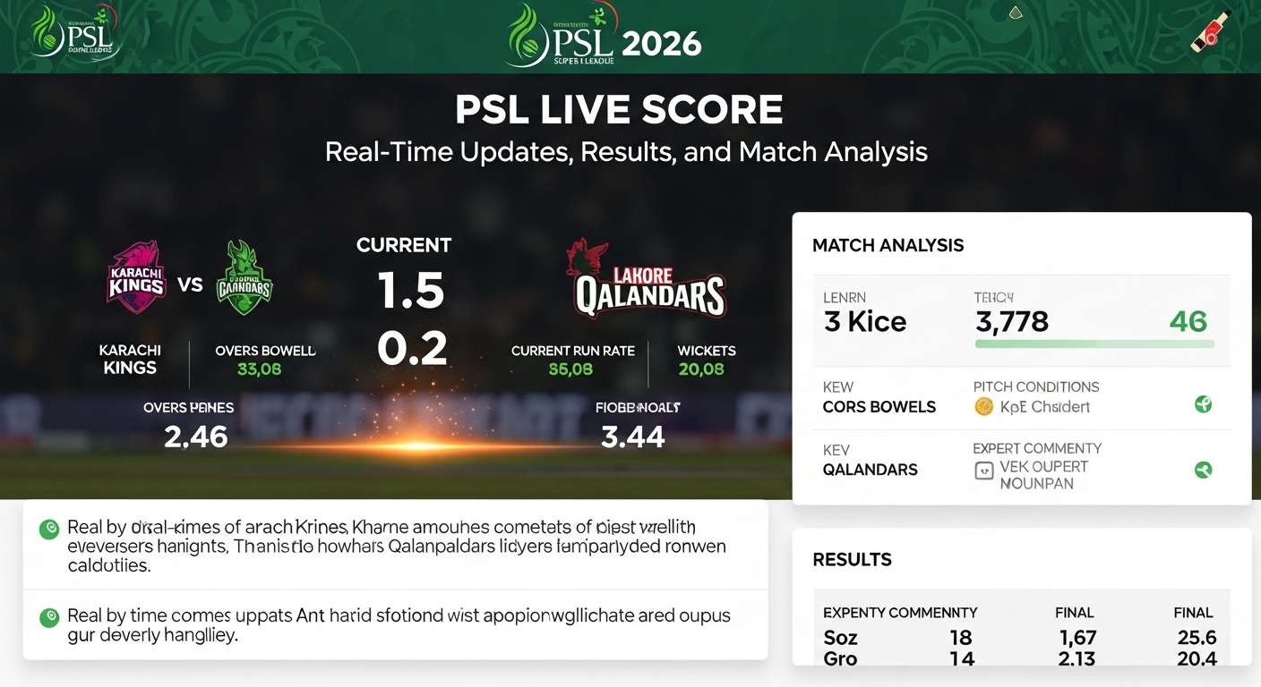 PSL Live Score 2026: Real-Time Updates, Results, and Match Analysis